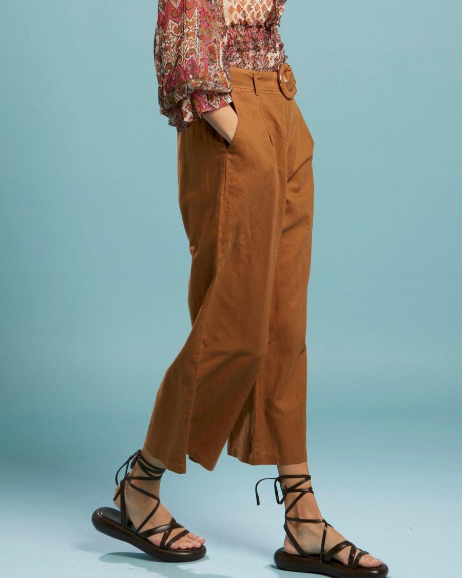 Pants | Fate + Becker Exhale Belted Wide Leg Pant - Mocha