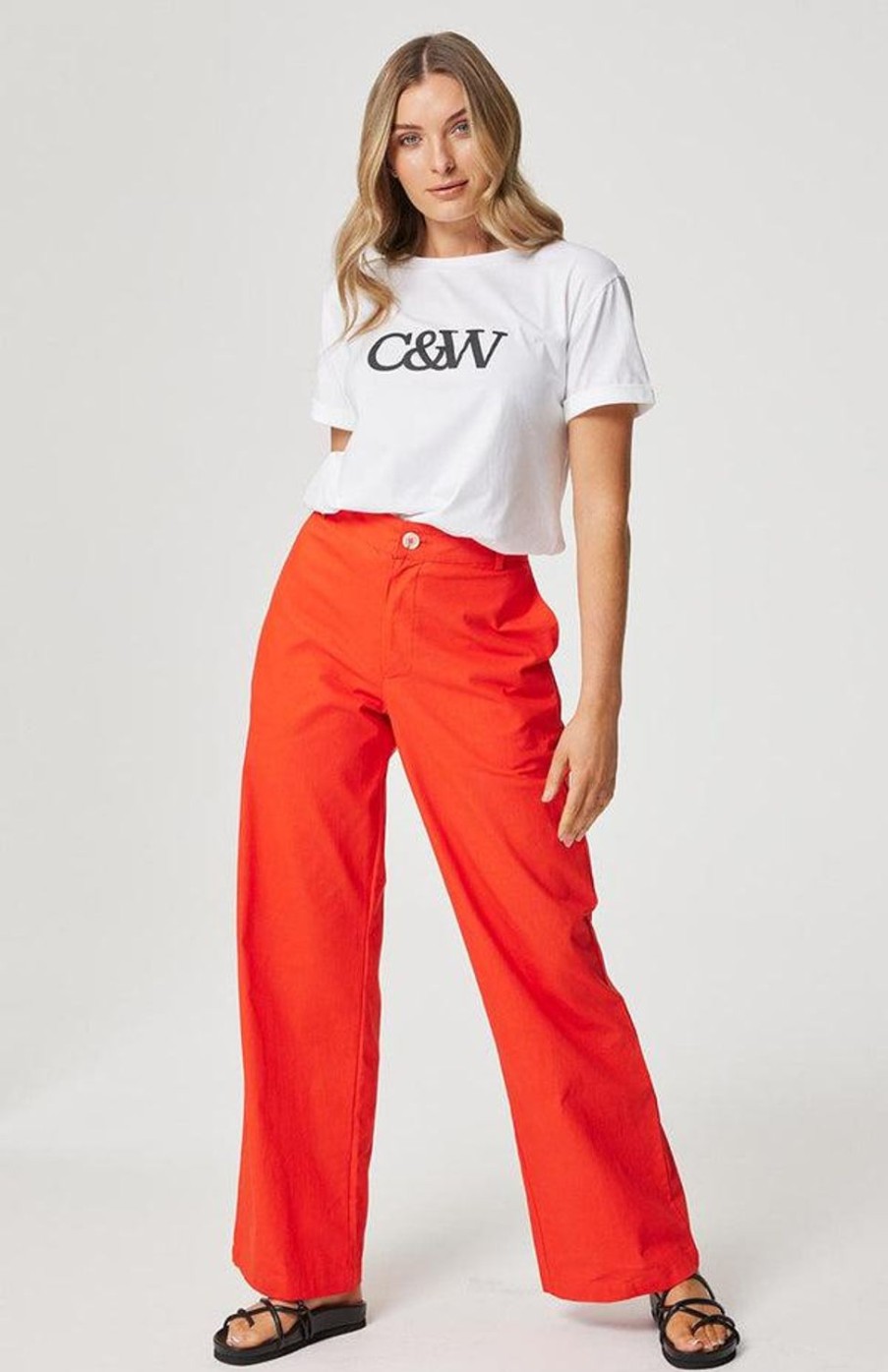 Pants | Cartel & Willow Lucy Trouser - Campari