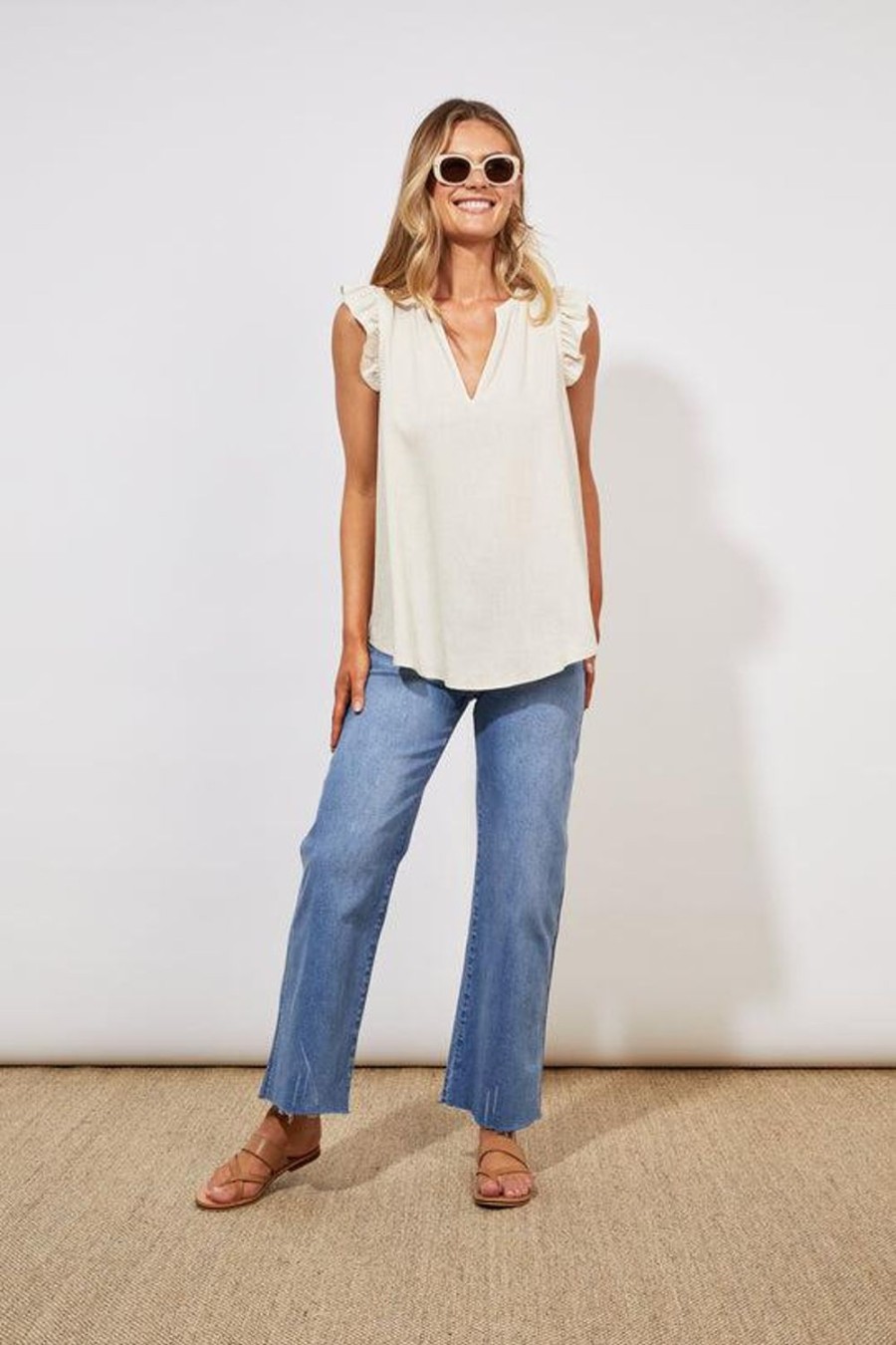 Tops | Haven Tanna Frill Top - Sand