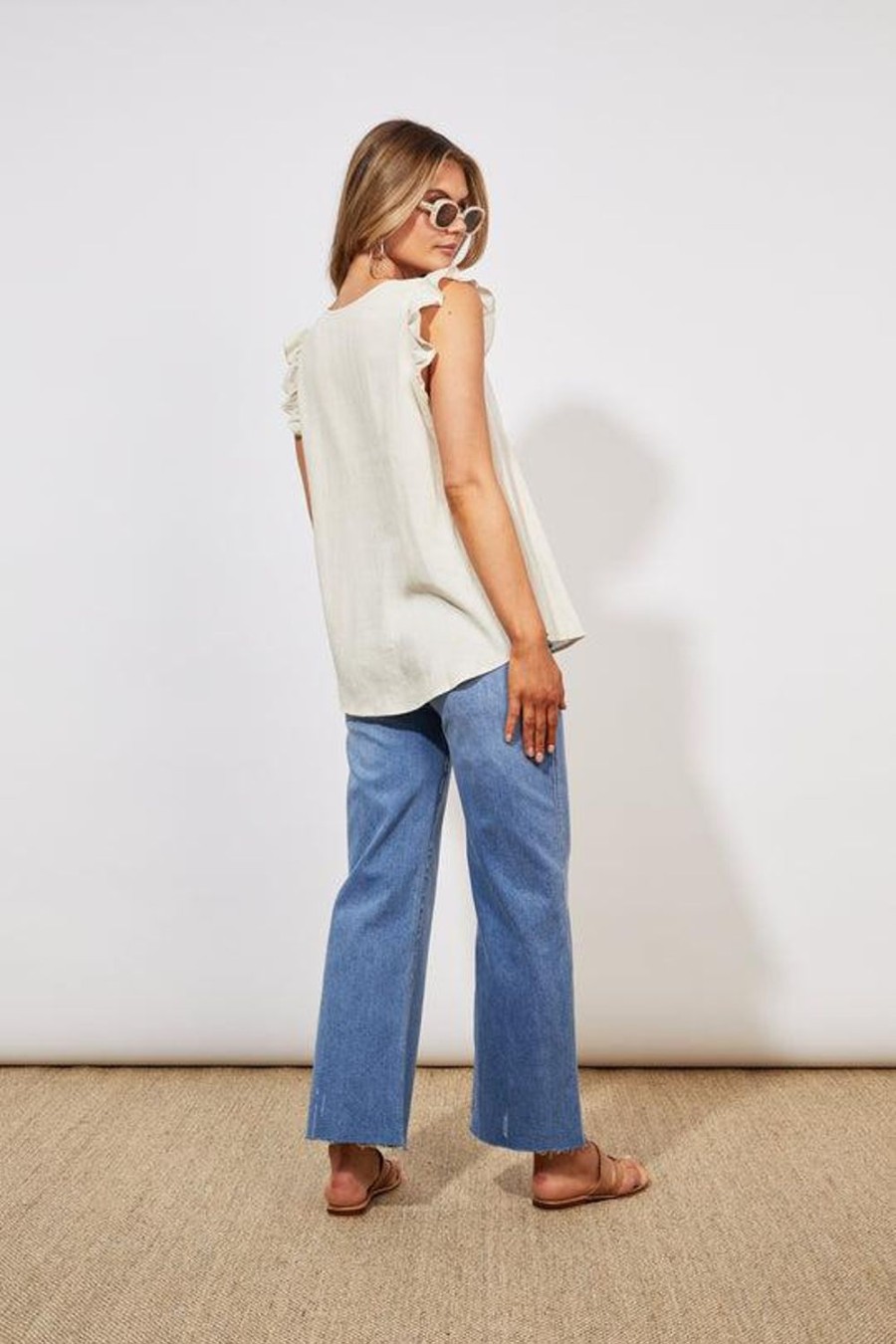 Tops | Haven Tanna Frill Top - Sand