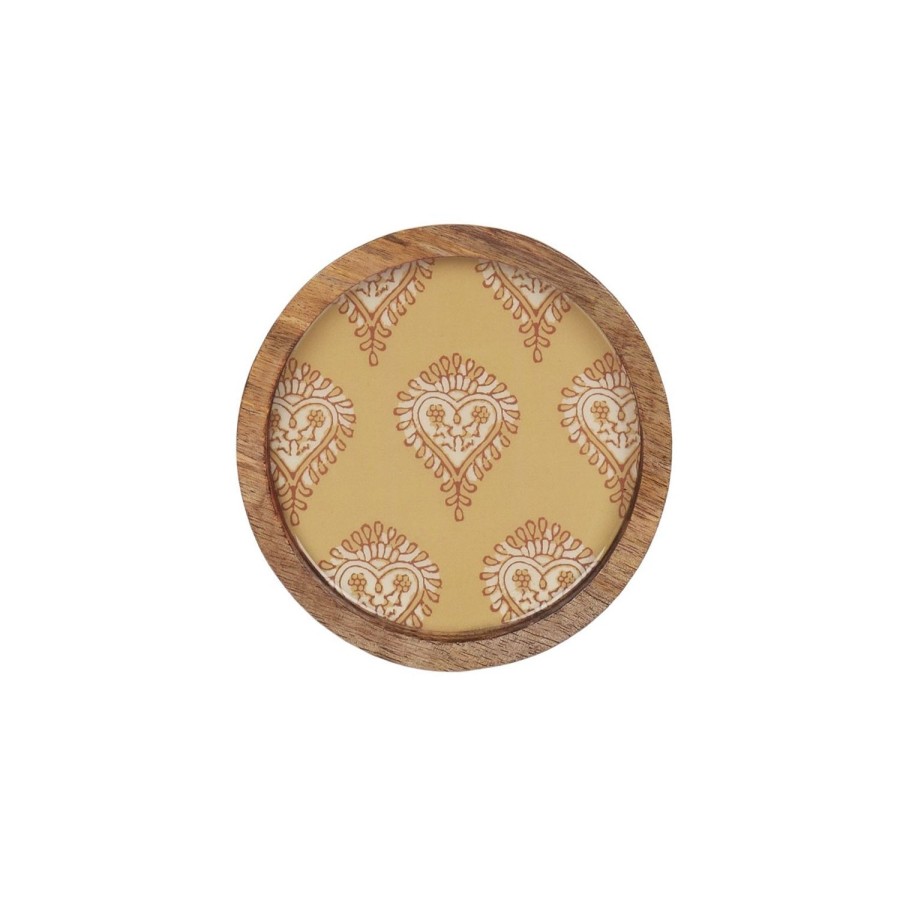 Decor Items | Coast To Coast Home Amado Wood/Enamel Trinket Dish 14X14Cm Butter