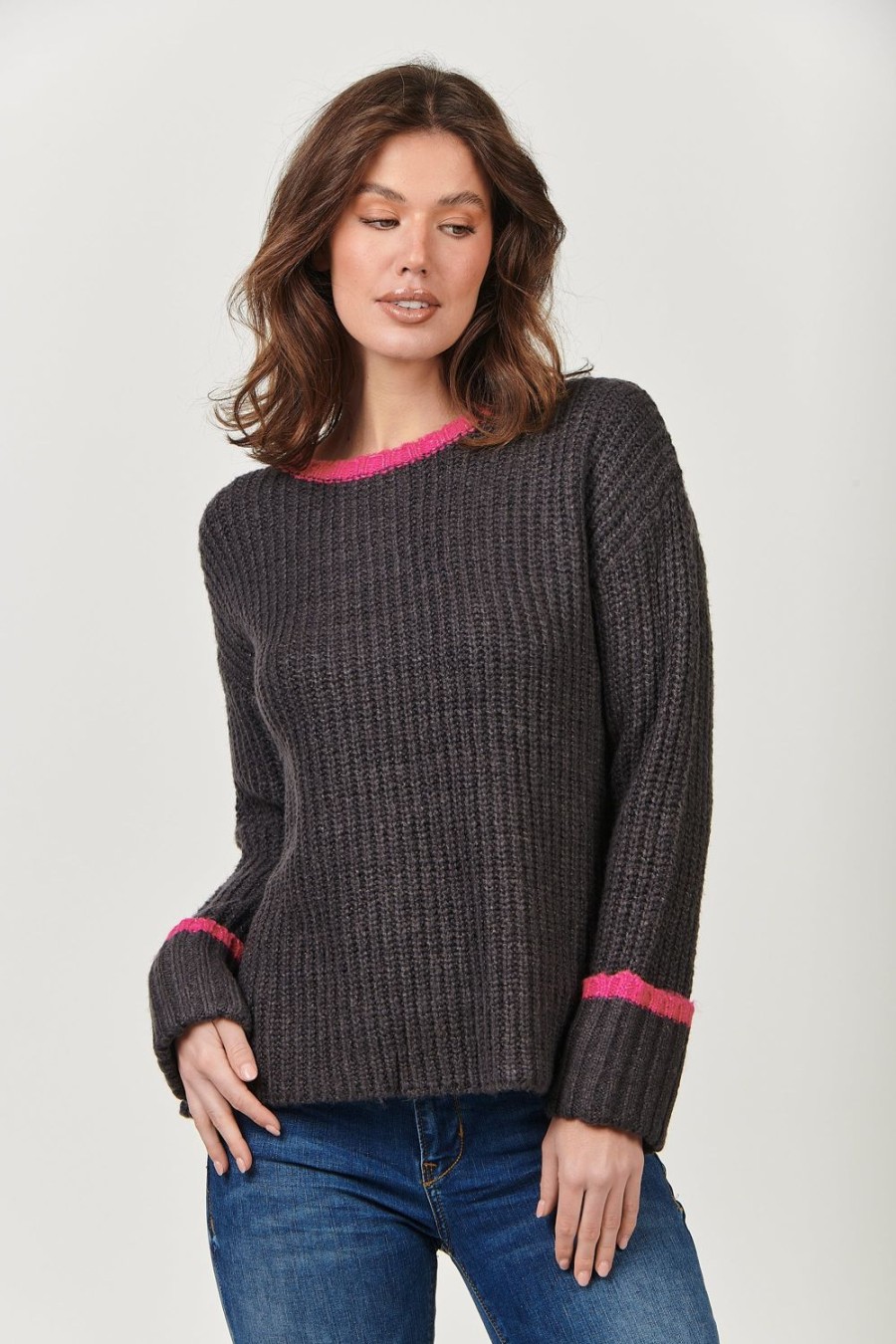 Knitwear & Jumpers | Olive Et Julie Cotton Wool Blend Jumper - Charcoal