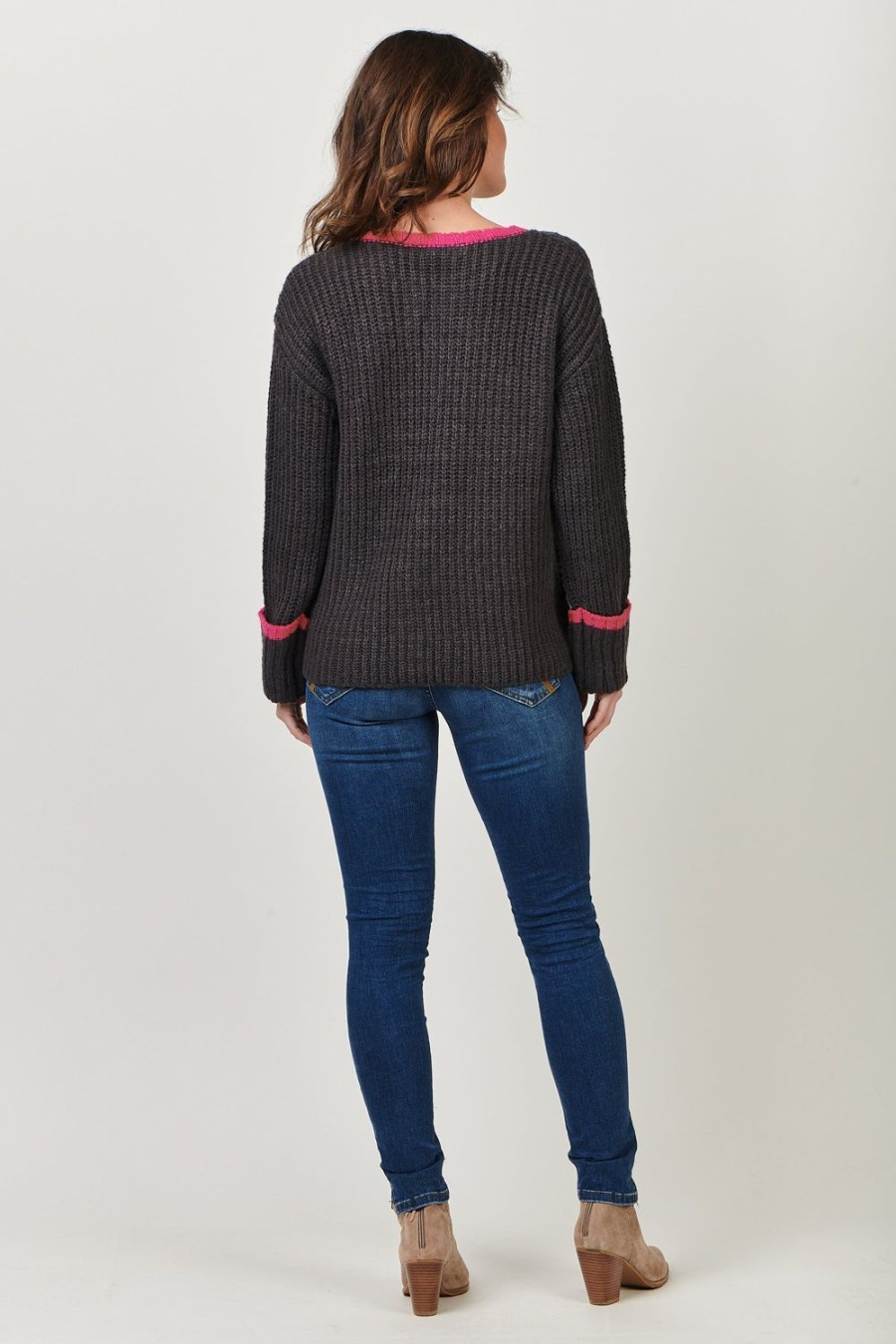 Knitwear & Jumpers | Olive Et Julie Cotton Wool Blend Jumper - Charcoal