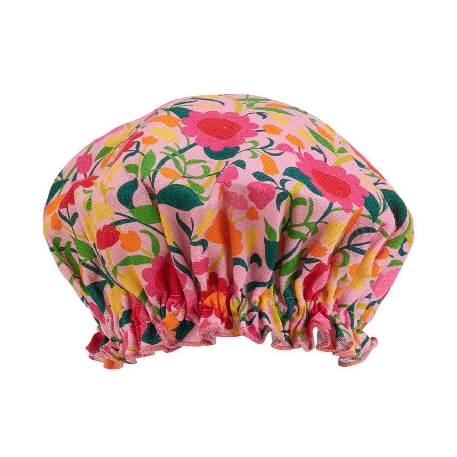 Beauty & Well-Being | Annabel Trends Linen Shower Cap - Flower Patch