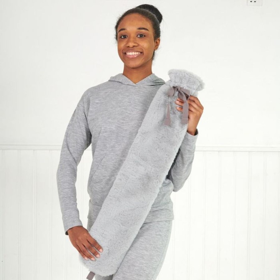 Beauty & Well-Being | Aroma Home Long Hot Water Bottle - Grey Faux Fur