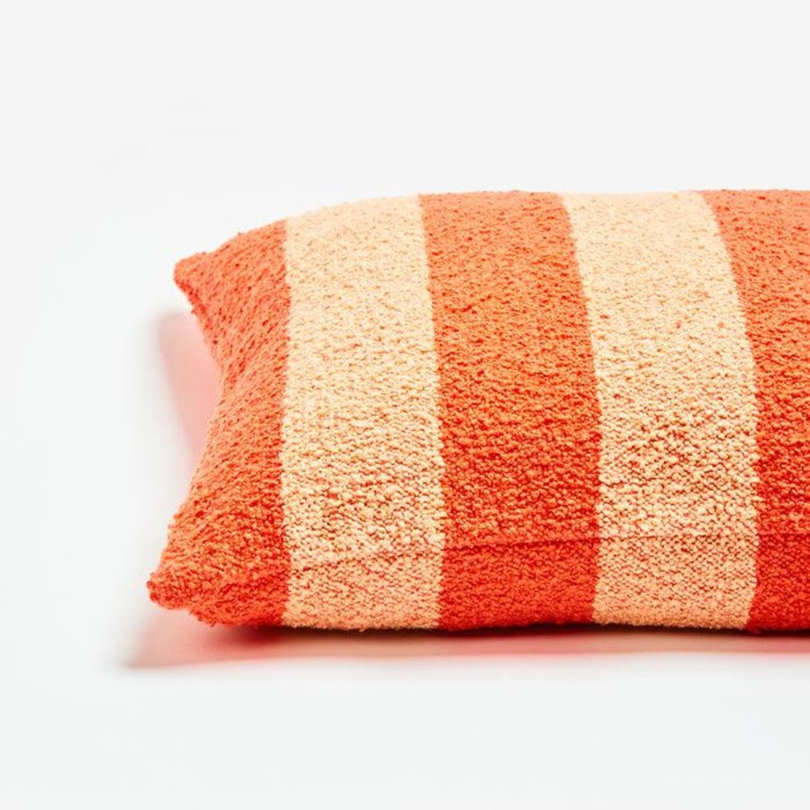 Soft Furnishings | Bonnie & Neil Boucle Stripe Red Peach 60Cm Cushion