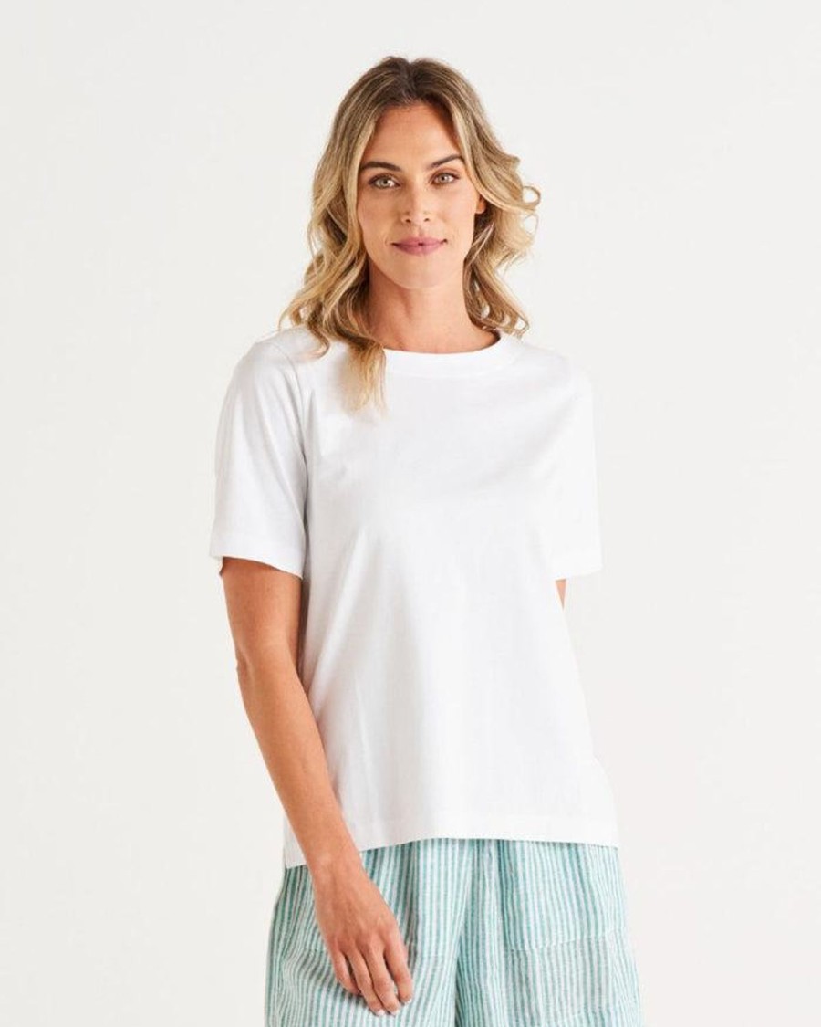 Tops | Betty Basics Rosalie Tee - White