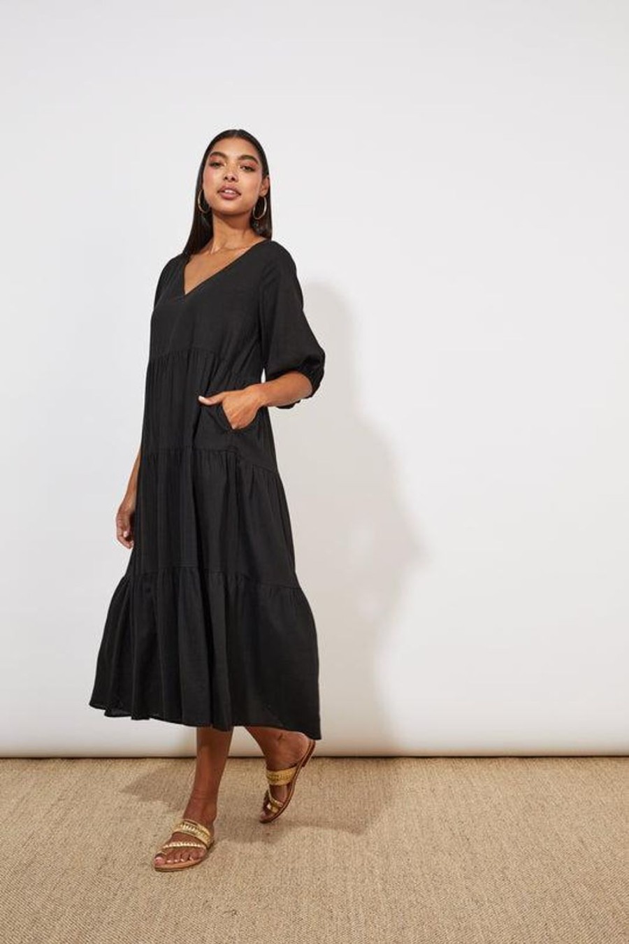 Dresses | Haven Tanna Tiered Maxi - Jet