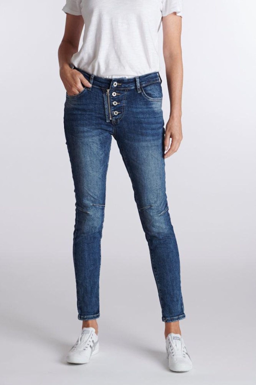 Jeans | Italian Star New Italian Star Jean - Dark Wash With Zip Pockets