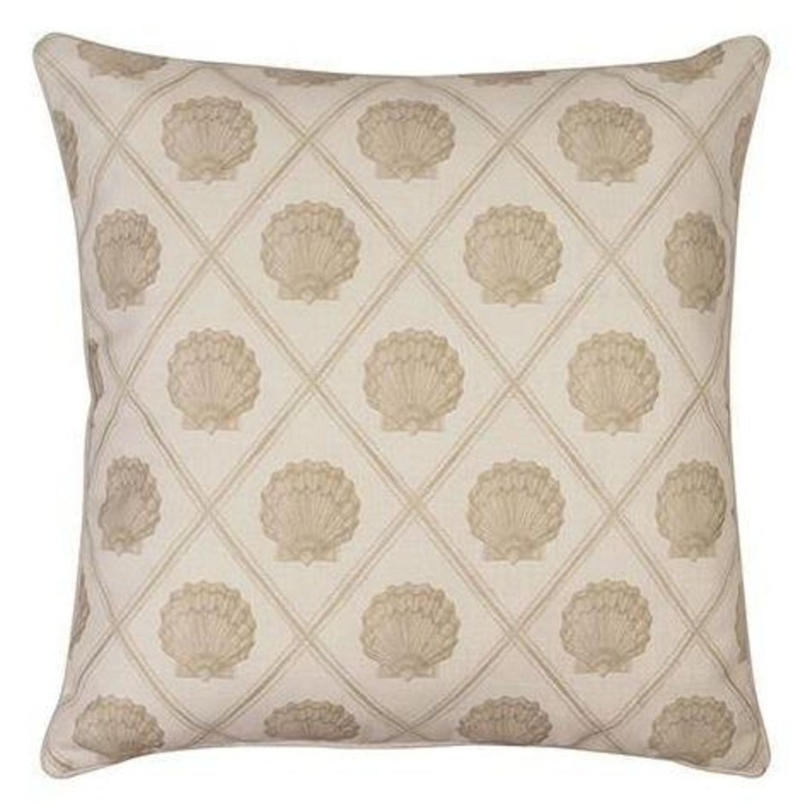 Soft Furnishings | Madras Link Scallop Check Sand Cushion 55X55Cm